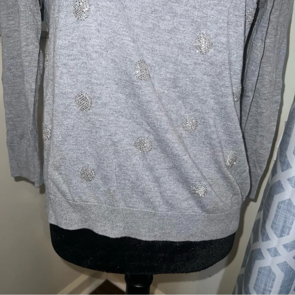 Talbots gray sequins sweater - Picture 4 of 6